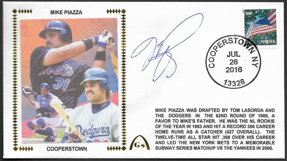 Mike Piazza Un-Signed Hall Of Fame Gateway Stamp Cachet Envelope