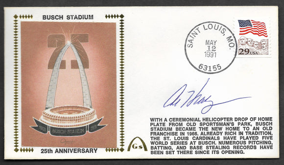 Al Hrabosky Busch Stadium 25th Anniversary Autographed Gateway Stamp Envelope