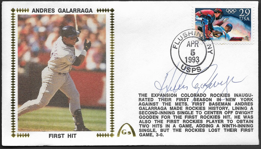  Andres Galarraga Autographed/Signed Colorado Rockies