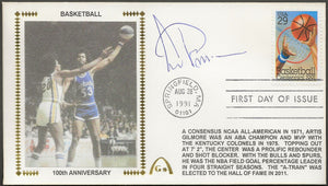 Artis Gilmore Autographed Basketball 100 Years First Day Cover Gateway Stamp Envelope w/ FDI Postmark
