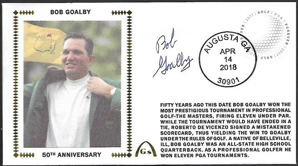 Bob Goalby Autographed 1968 Masters 50th Anniversary Gateway Stamp Envelope