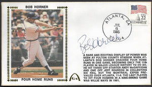 Bob Horner Autographed 4 Home Run Game Gateway Stamp Cachet Envelope - Atlanta Braves