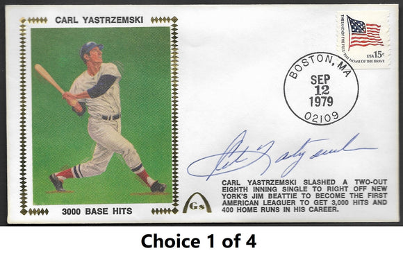Carl Yastrzemski 3,000 Hits Gateway Stamp Envelope - Autographed
