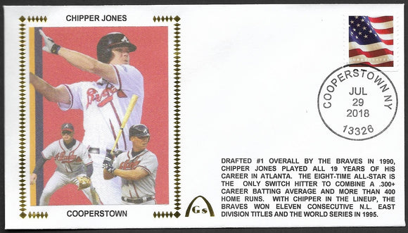 Chipper Jones UN-signed Hall Of Fame Gateway Stamp Envelope - Atlanta Braves