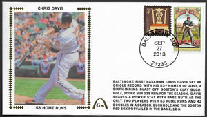 Chris Davis 53 Home Runs Un-Autographed Gateway Stamp Envelope - Baltimore Orioles