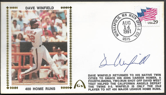 Dave Winfield Autographed 400 Home Runs Gateway Stamp Cachet Envelope