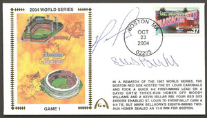 David Ortiz & Ellis Burks Autographed 2004 World Series Gateway Stamp Envelope Cachet - Boston Red Sox