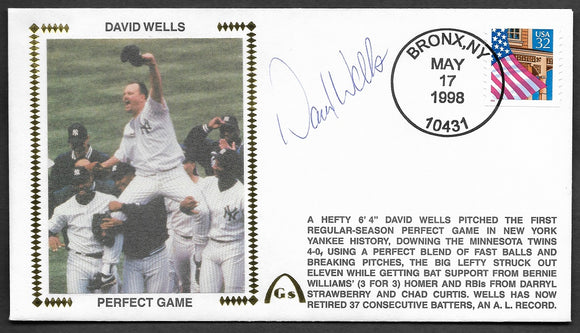 David Wells Autographed Perfect Game Gateway Stamp Envelope