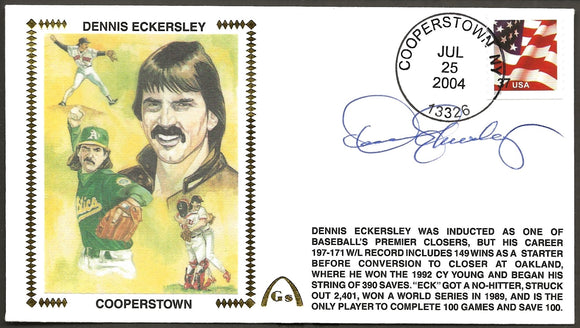 Dennis Eckersley Autographed Hall Of Fame Gateway Stamp Cachet Envelope - Oakland A's