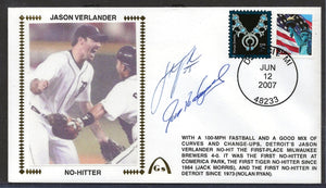 Justin Verlander & Ivan Rodriguez Autographed 1st No Hitter Gateway Stamp Envelope - Detroit Tigers
