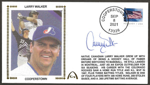 Larry Walker Autographed Hall Of Fame Gateway Stamp Cachet Envelope