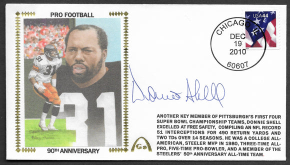 Donnie Shell Autographed Pro Football 90 Years Gateway Stamp Commemorative Cachet Envelope