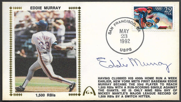 Eddie Murray 1,500 RBI's Gateway Stamp Envelope - Autographed