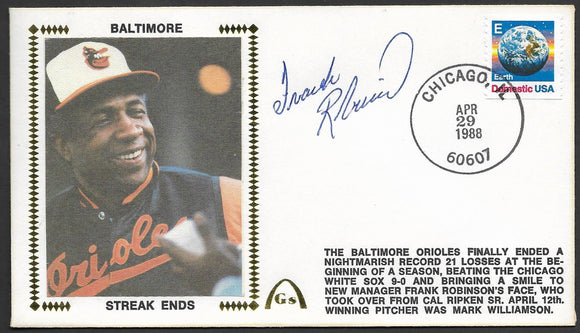 Frank Robinson Orioles Losing Streak Gateway Stamp Envelope - Autographed