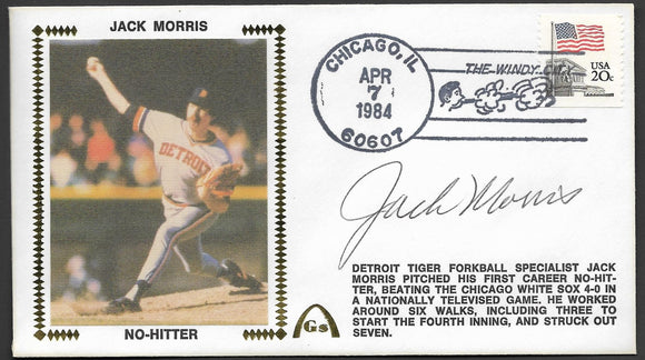 Jack Morris No Hitter Gateway Stamp Envelope - Autographed
