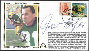 Jim Taylor Autographed Pro Football 90th Anniversary Gateway Stamp Commemorative Cachet Envelope