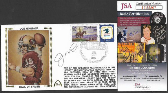Joe Montana Autographed Hall Of Fame Gateway Stamp Envelope - Authenticated by JSA