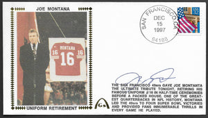 Joe Montana Autographed San Francisco 49'ers Uniform Retirement Gateway Stamp Envelope