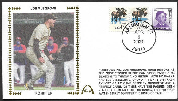 Joe Musgrove No Hitter Un-Signed Gateway Stamp Envelope - San Diego Padres