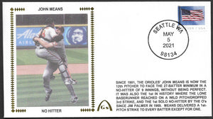 John Means No Hitter Un-Autographed Gateway Stamp Envelope - Baltimore Orioles
