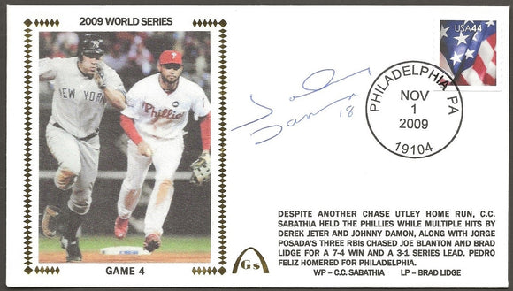Johnny Damon Autographed 2009 World Series Game 4 Gateway Stamp Envelope