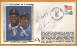 Ken Griffey Jr and Ken Griffey Sr Autographed Father / Son Teammates Gateway Stamp Cachet Envelope