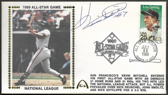 Kevin Mitchell Autographed 1989 All Star Game Gateway Stamp Commemorative Cachet Envelope