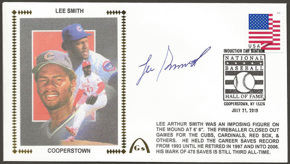 Lee Smith Autographed Hall Of Fame Gateway Stamp Envelope w/ Cooperstown Postmark - St. Louis Cardinals & Chicago Cubs
