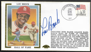 Lou Brock Autographed Hall Of Fame Cachet Envelopes By BrockWorld