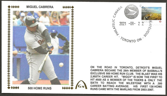 Miguel Cabrera Un-Signed 500 Home Runs Gateway Stamp Envelope