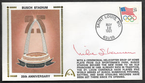 Mike Shannon Autographed 25th Anniversary of Busch Stadium Gateway Stamp Envelope - St. Louis Cardinals