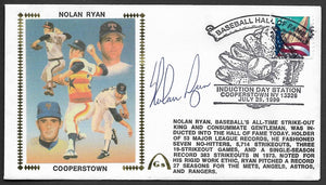 Nolan Ryan Hall Of Fame - Autographed Gateway Stamp Cachet Envelope