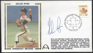 Nolan Ryan Autographed Career Strikeout Record Gateway Stamp Commemorative Cachet Envelope