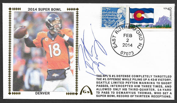 Peyton Manning Super Bowl 48 Gateway Stamp Envelope - Autographed & Authenticated by Fanatics