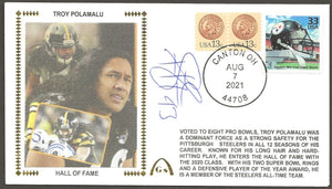 Troy Polamalu Autographed Hall Of Fame Gateway Stamp Envelope - Pittsburgh Steelers