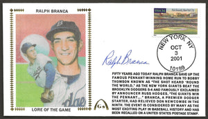 Ralph Branca Autographed Bobby Thomson Home Run 50th Anniversary Gateway Stamp Envelope - Brooklyn Dodgers
