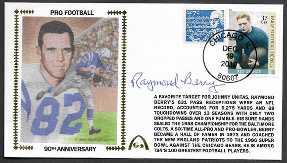 Raymond Berry Autographed Gateway Stamp Commemorative Cachet Envelope