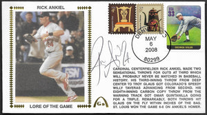 Rick Ankiel Autographed Lore Of The Game - Outfield Assist Gateway Stamp Commemorative Cachet Envelope
