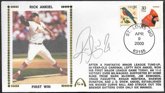Rick Ankiel Autographed 1st Win Gateway Stamp Commemorative Cachet Envelope