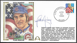 Rick Monday Autographed Flag Rescue Gateway Stamp Commemorative Cachet Envelope
