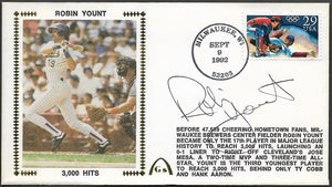 Robin Yount Autographed 3,000 Hits Gateway Stamp Commemorative Cachet Envelope