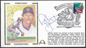 Robin Yount Autographed Hall Of Fame Gateway Stamp Commemorative Cachet Envelope