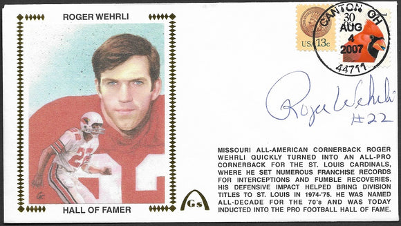 Roger Wehrli Autographed Hall Of Fame Gateway Stamp Envelope