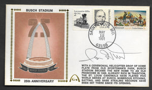 Ron Hunt Busch Stadium 25th Anniversary Autographed Gateway Stamp Envelope