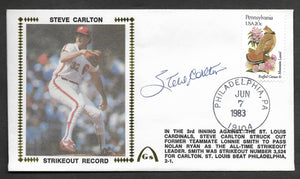 Steve Carlton Career Strikeout Record Autographed Gateway Stamp Envelope