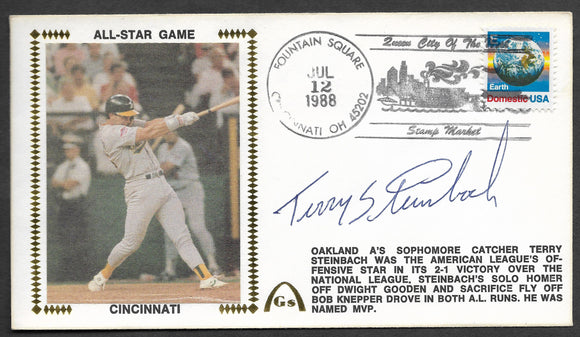 Terry Steinbach 1988 All Star Game Autographed Gateway Stamp Envelope
