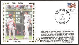 Todd Helton Un-Signed 2,500 Hits Gateway Stamp Envelope - Colorado Rockies