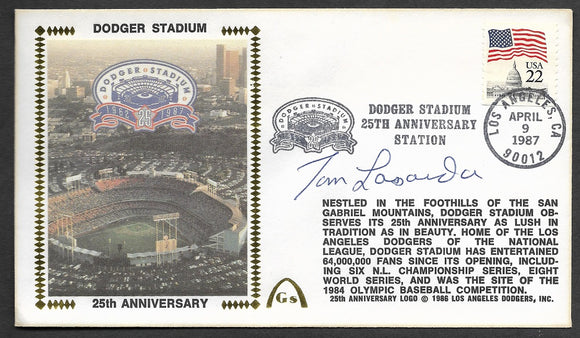 Tom Lasorda Autographed Dodger Stadium 25th Anniversary Gateway Stamp Envelope