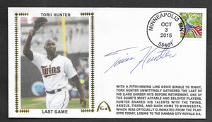 Torii Hunter Last Game Autographed Gateway Stamp Cachet Envelope