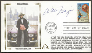Walt Frazier Autographed Basketball 100 Years First Day Cover Gateway Stamp Envelope w/ FDI Postmark